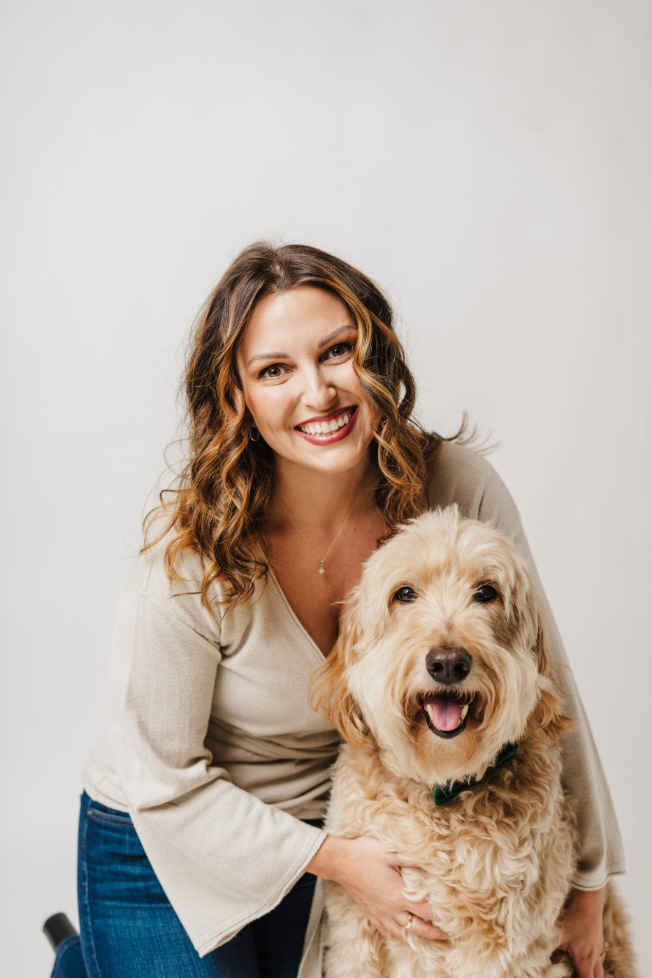Racheal Thornbury, marketing and growth executive, with her dog Topper
